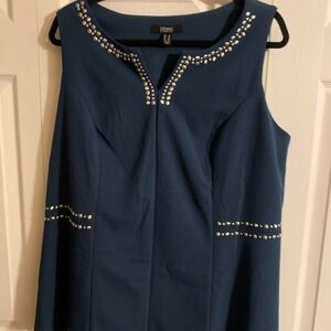 DENNIS BASSO Blue Sleeveless Top. Size 1X.